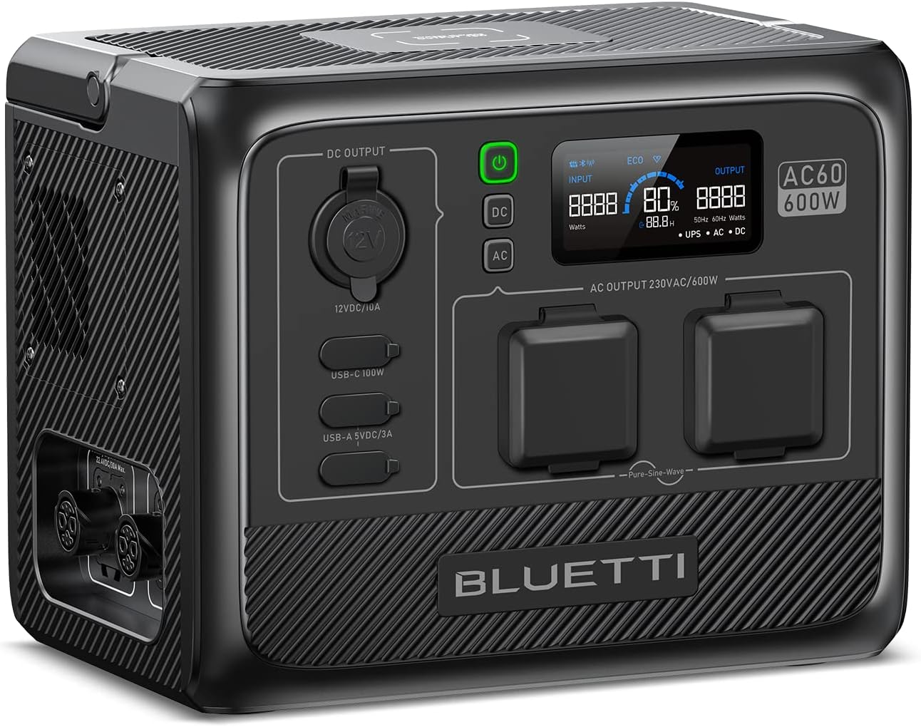 BLUETTI AC60 Portable Power Station 403Wh LiFePO4 Battery Surge AC Solar Generator (600W/1200W)