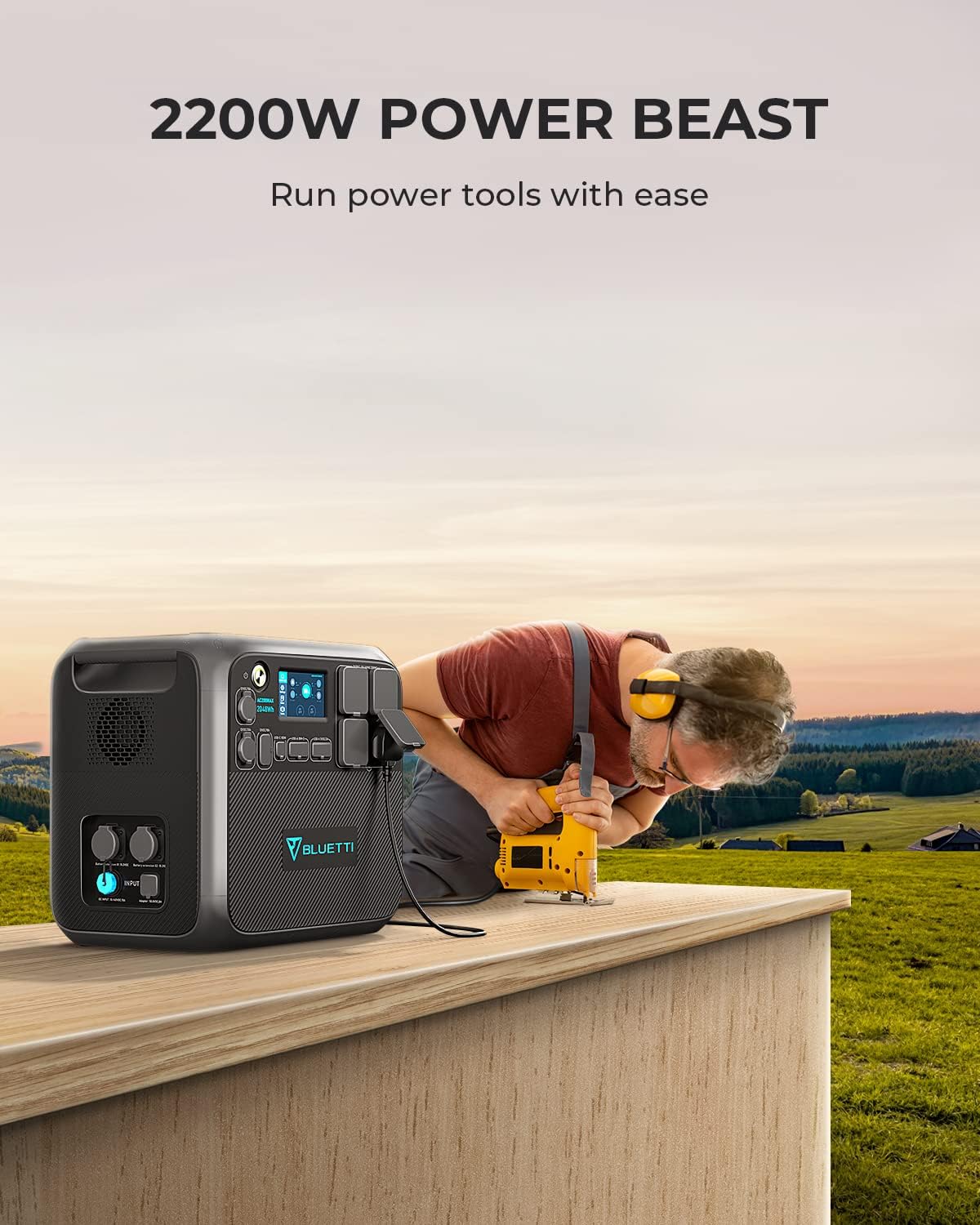 BLUETTI AC200MAX Portable Power Station 2048Wh LiFePO4 LFP Surge AC Solar Generator (2200W/4800W)