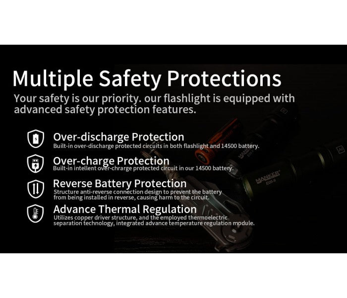 Manker E05 II NW BLACK Neutral White LED 800L Rechargeable EDC Flashlight