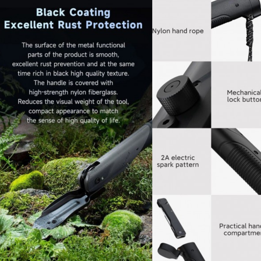 NexTool 6-in-1 Thunder Multifunctional Shovel Axe Hammer Fire Starter Wood Saw Knife NE20057
