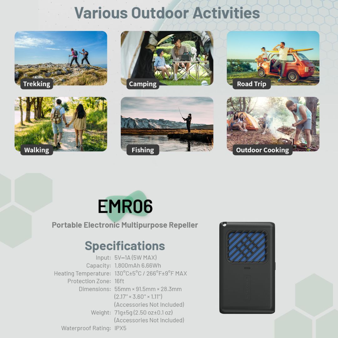 Nitecore EMR06 Rechargeable Portable Electronic FCB Heating MOLLE System Mosquito Repeller