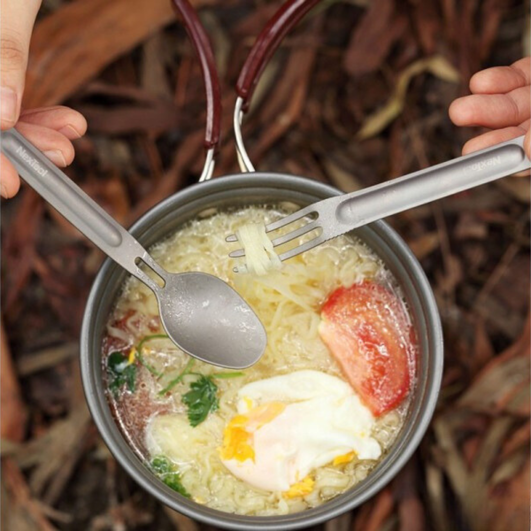 NexTool Titanium Cutlery Set KT5525 / NE0124 Camping Tableware Spoon Fork