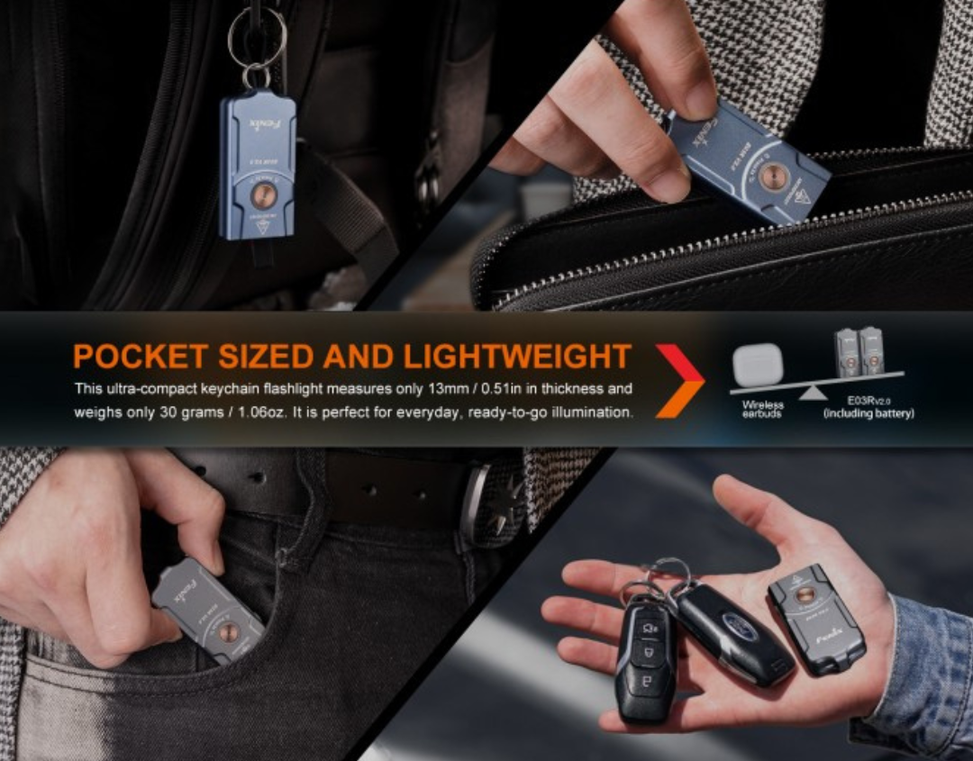 Fenix E03R V2.0 Limited Festive Edition 500L Rechargeable Keychain Flashlight