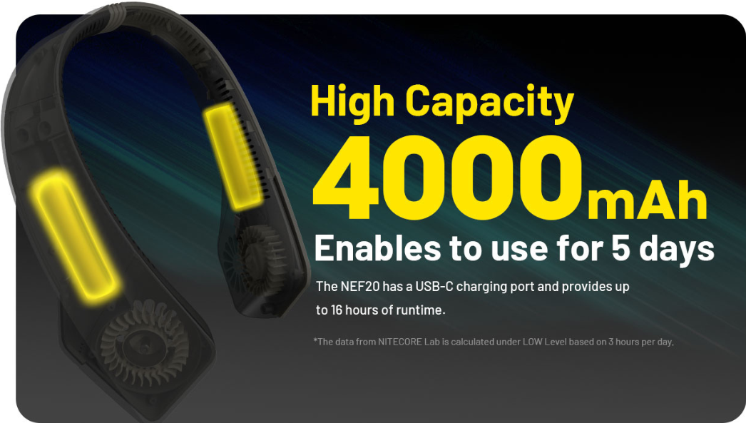 Nitecore NEF20 Portable Bladeless Neck Fan
