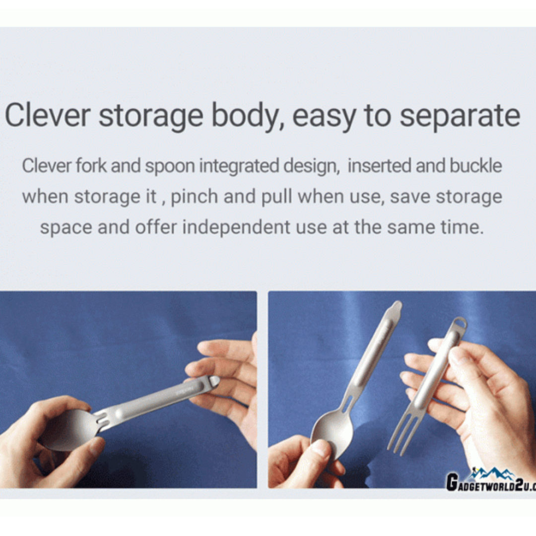 NexTool Titanium Cutlery Set KT5525 / NE0124 Camping Tableware Spoon Fork