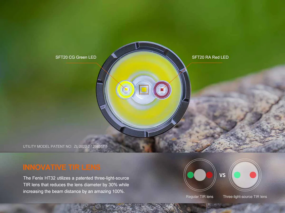 Fenix HT32 SFT70 CW, SFT20 RA Red & SFT20 CG Green LED 2500L Rechargeable Outdoor Hunting Flashlight