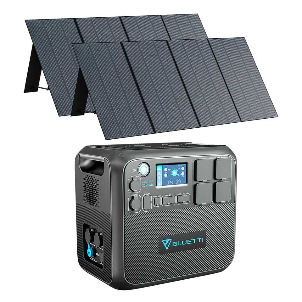 BLUETTI AC200MAX Portable Power Station 2048Wh LiFePO4 LFP Surge AC Solar Generator (2200W/4800W)