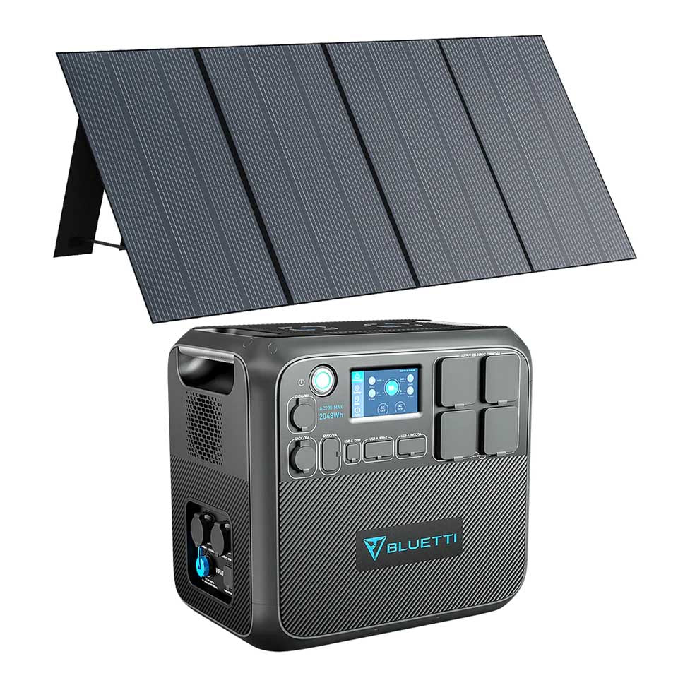 BLUETTI AC200MAX Portable Power Station 2048Wh LiFePO4 LFP Surge AC Solar Generator (2200W/4800W)