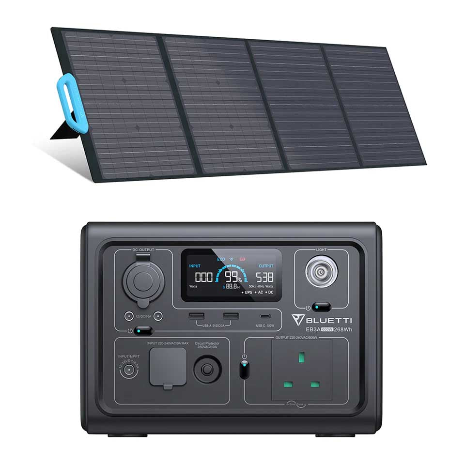 BLUETTI EB3A Portable Power Station 268Wh LiFePO4 Battery Surge AC Solar Generator (600W/1200W)