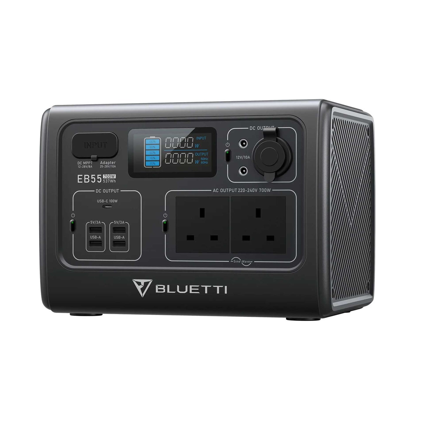 BLUETTI EB55 Portable Power Station 537Wh LiFePO4 Battery Surge AC Solar Generator (700W/1400W)