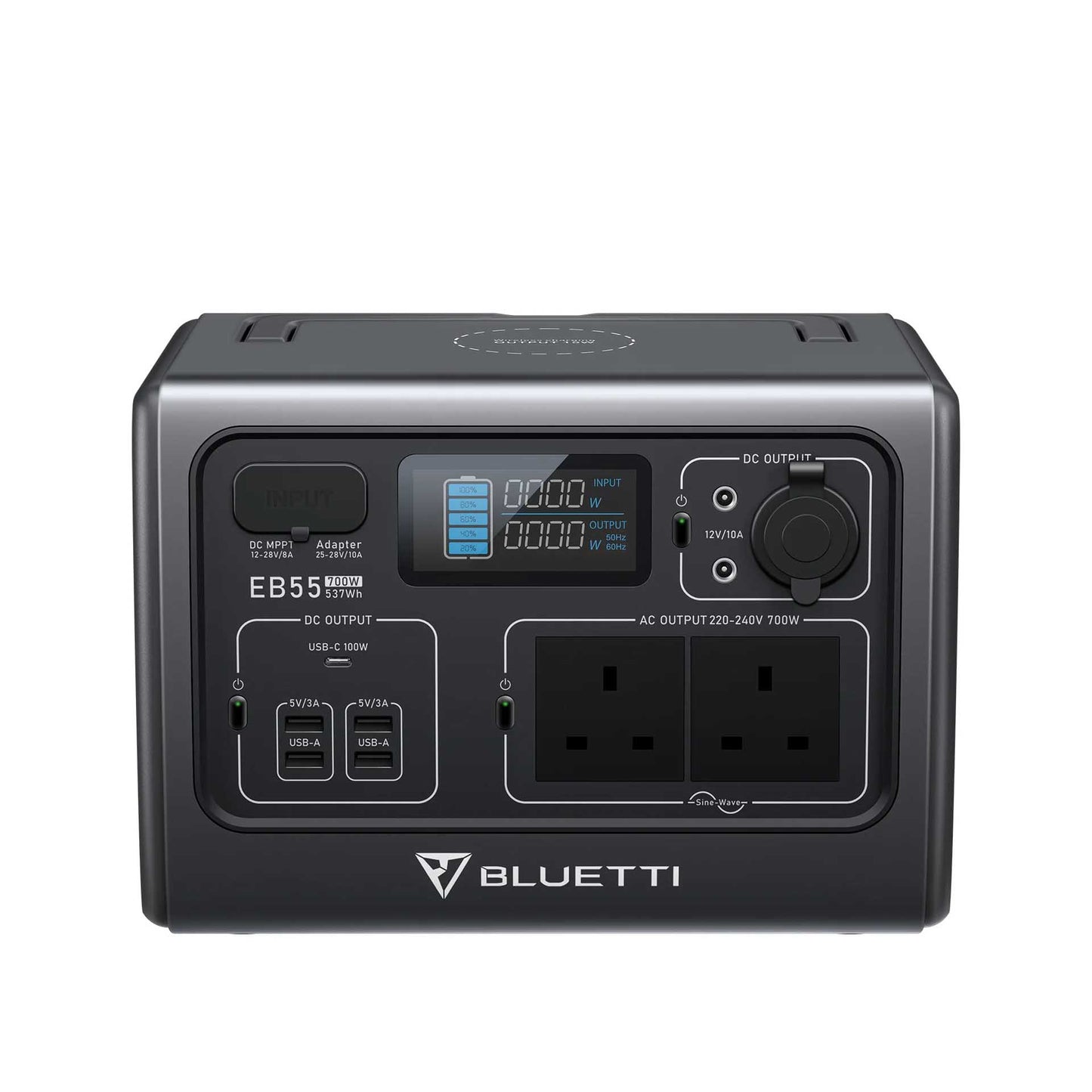 BLUETTI EB55 Portable Power Station 537Wh LiFePO4 Battery Surge AC Solar Generator (700W/1400W)