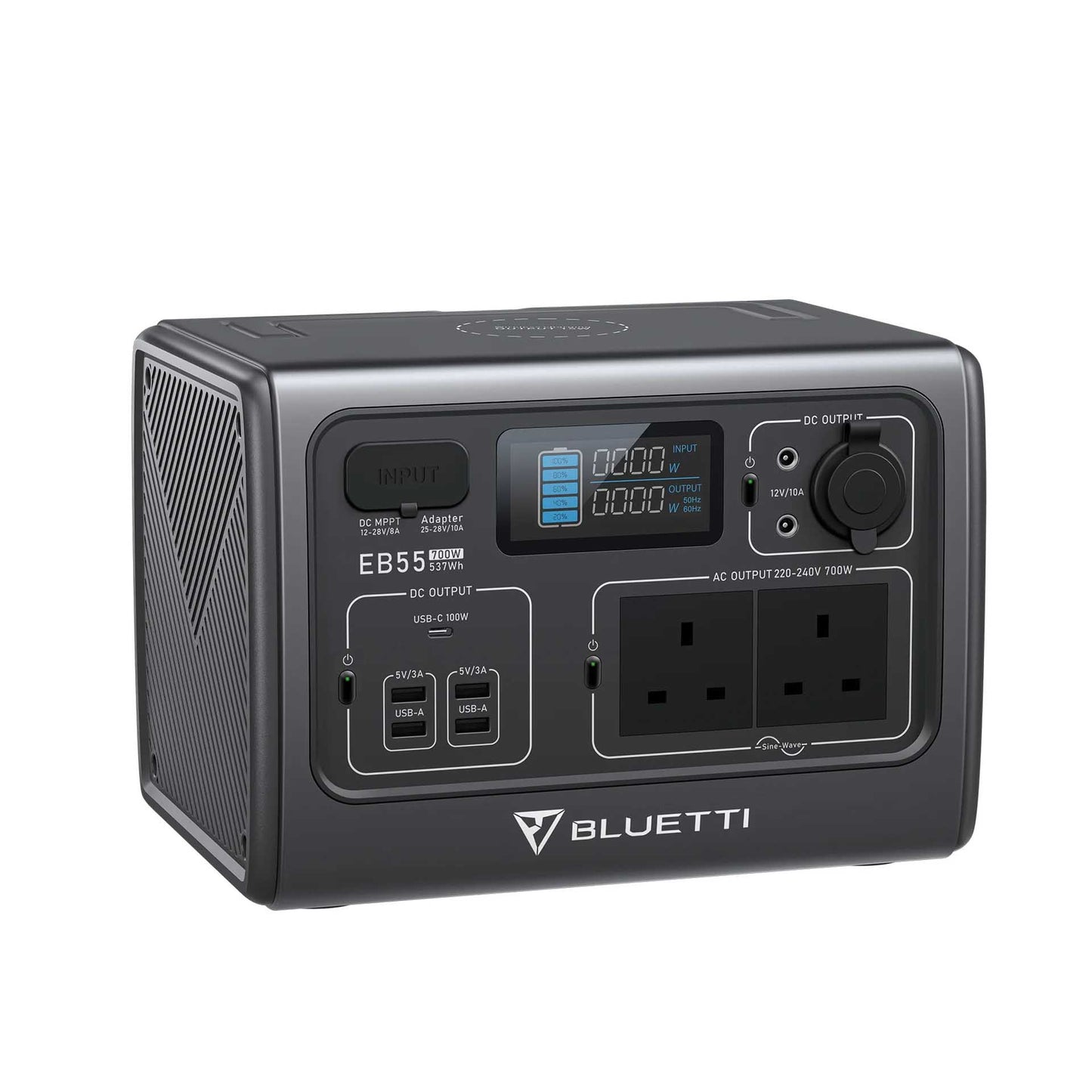 BLUETTI EB55 Portable Power Station 537Wh LiFePO4 Battery Surge AC Solar Generator (700W/1400W)