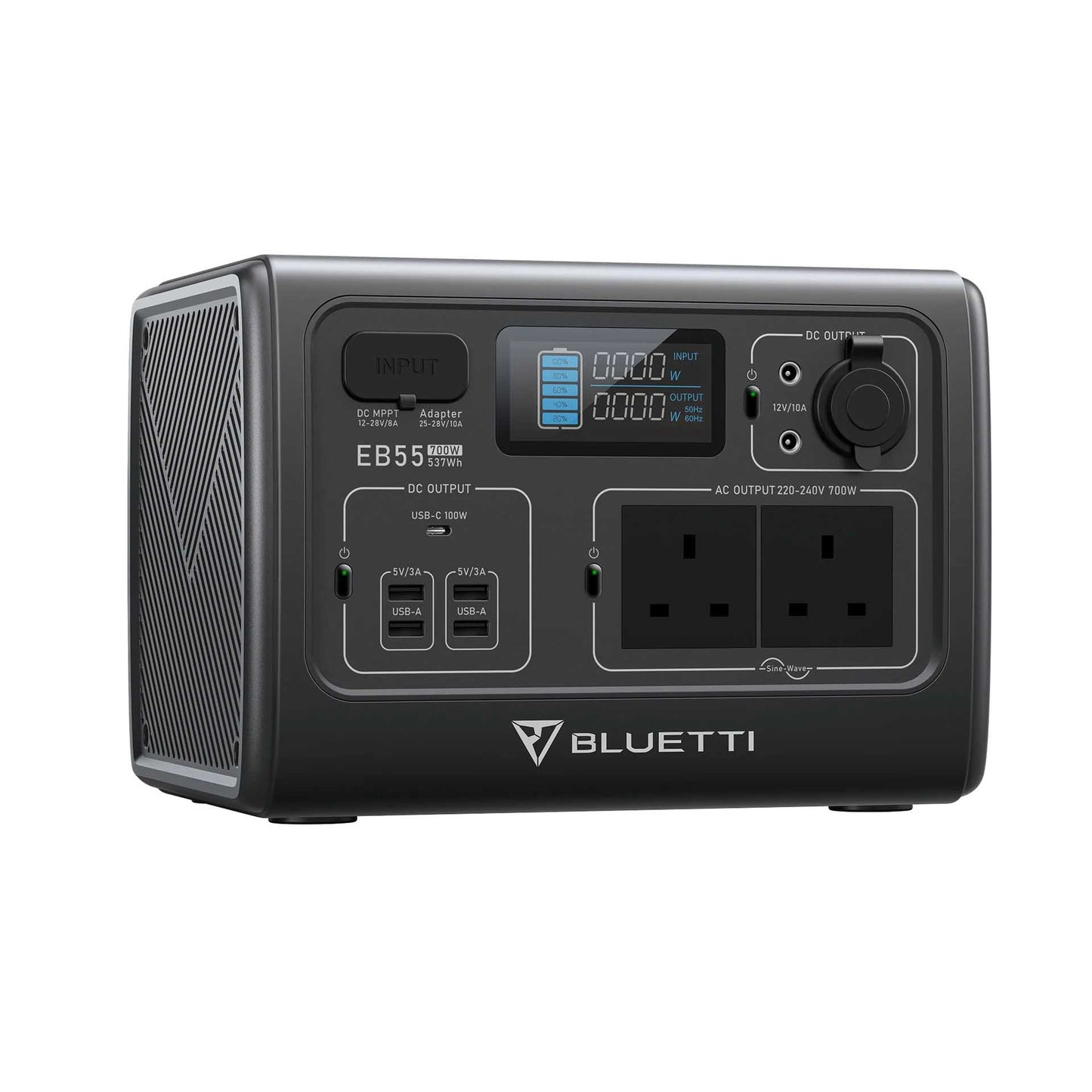 BLUETTI EB55 Portable Power Station 537Wh LiFePO4 Battery Surge AC Solar Generator (700W/1400W)