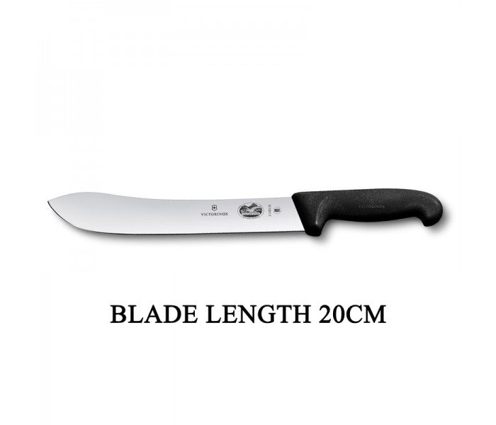Victorinox Fibrox 20cm Wide Tip Curved Rigid Slaughter Butcher Knife 5.7403.20