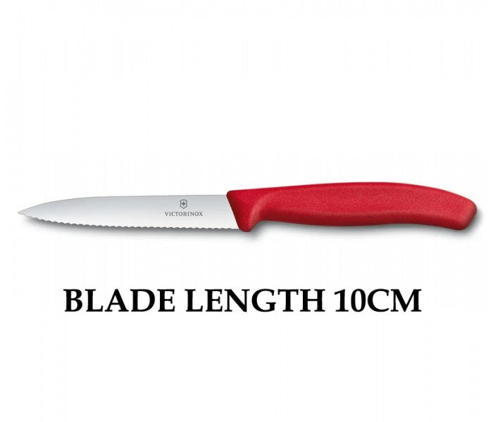 Victorinox Swiss Classic 10cm Wavy Edge Paring Knife Red 6.7731