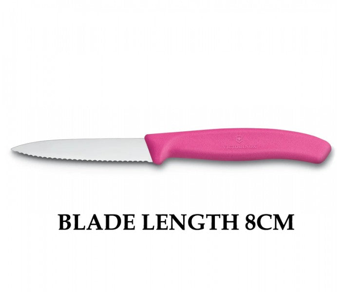 Victorinox Swiss Classic 8cm Wavy Edge Paring Knife Pink 6.7636.L115