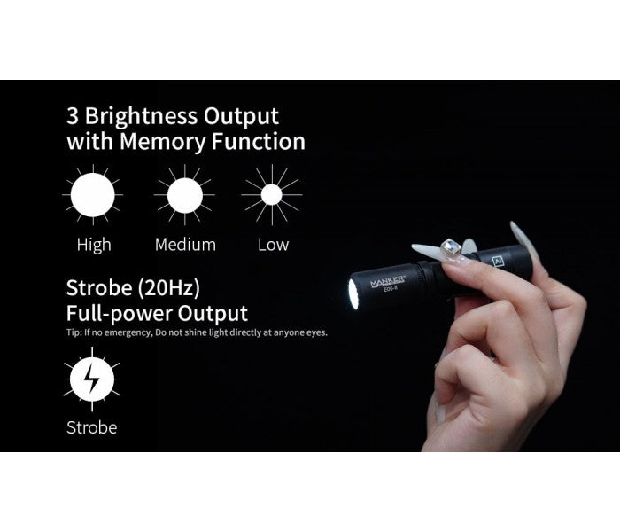 Manker E05 II NW BLACK Neutral White LED 800L Rechargeable EDC Flashlight