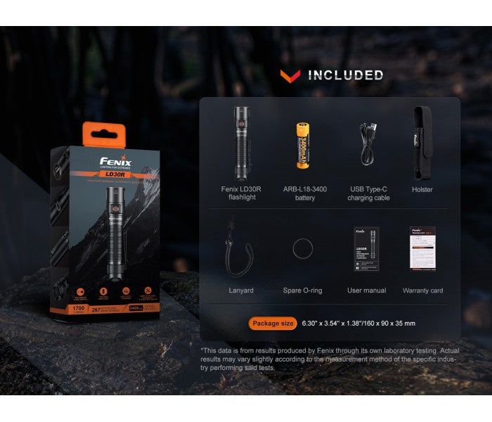 Fenix LD30R Luminus SST40 LED 1700L Rechargeable Flashlight
