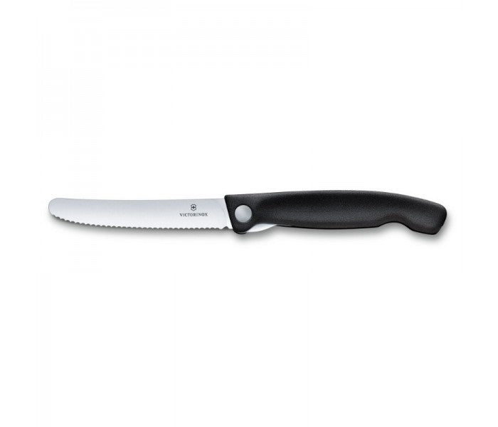 Victorinox Swiss Classic 11cm Wavy Edge Serrated Foldable Paring Knife Black 6.7833.FB