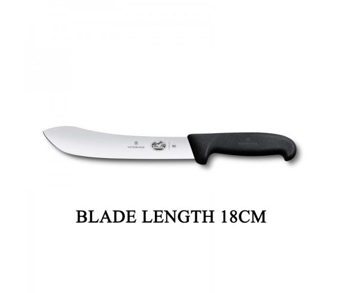Victorinox Fibrox 18cm Wide Tip Curved Rigid Slaughter Butcher Knife 5.7403.18