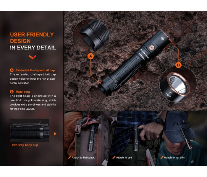 Fenix LD30R Luminus SST40 LED 1700L Rechargeable Flashlight