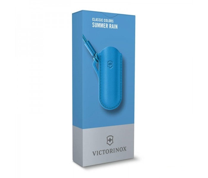 Victorinox Leather Pouch Classic Colors Summer Rain Light Blue 58mm 4.0670.2