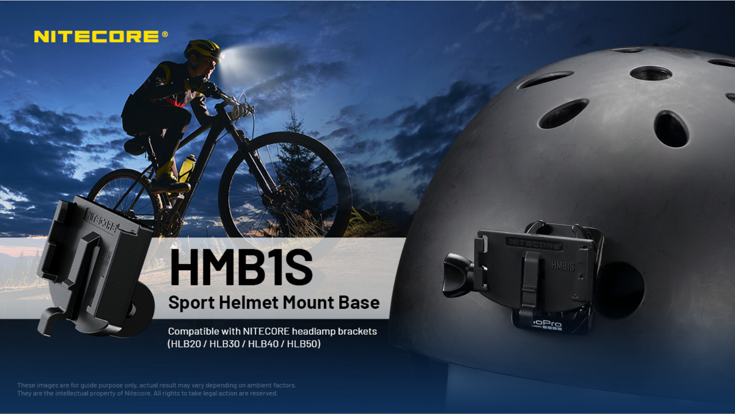 Nitecore HMB1S Sport Helmet GoPro Mount Base for HLB20 / HLB30 / HLB40 / HLB50