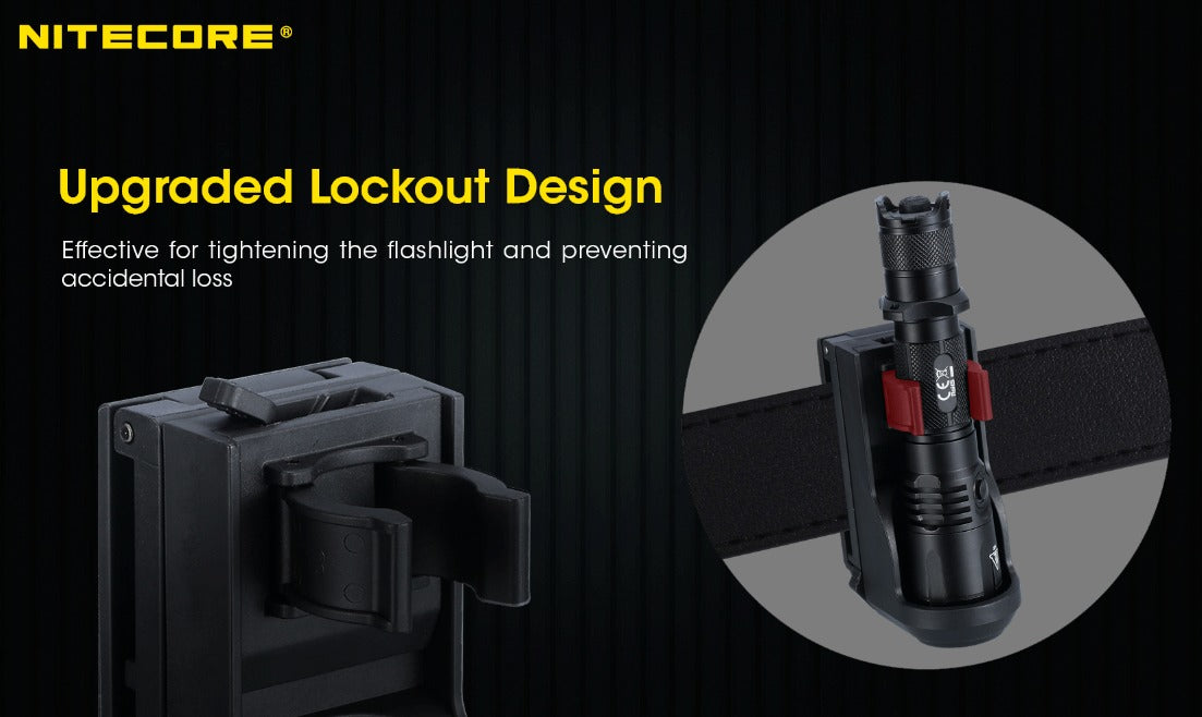 Nitecore NTH25 Rotary Rotatable Flashlight Holster with Belt Clip