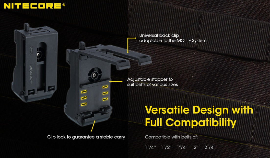 Nitecore NTH25 Rotary Rotatable Flashlight Holster with Belt Clip