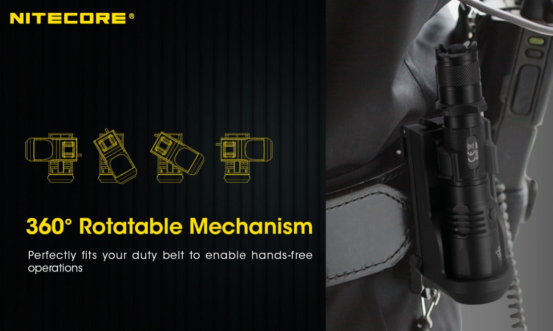 Nitecore NTH25 Rotary Rotatable Flashlight Holster with Belt Clip