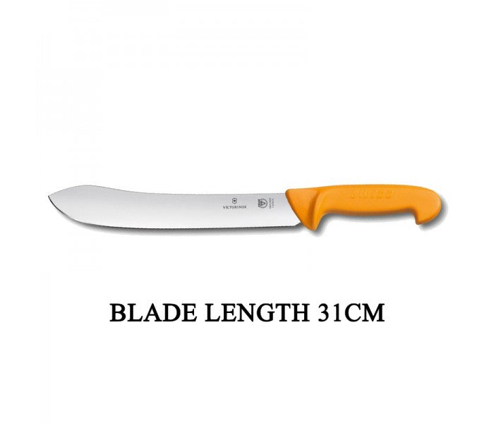 Victorinox Swibo 31cm Widened Tip Curved Rigid Slaughter Butcher Knife 5.8436.31