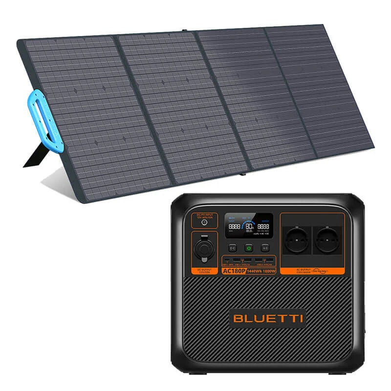 BLUETTI AC180P Portable Power Station 1152Wh LiFePO4 LFP Surge AC Solar Generator (1800W/2700W)