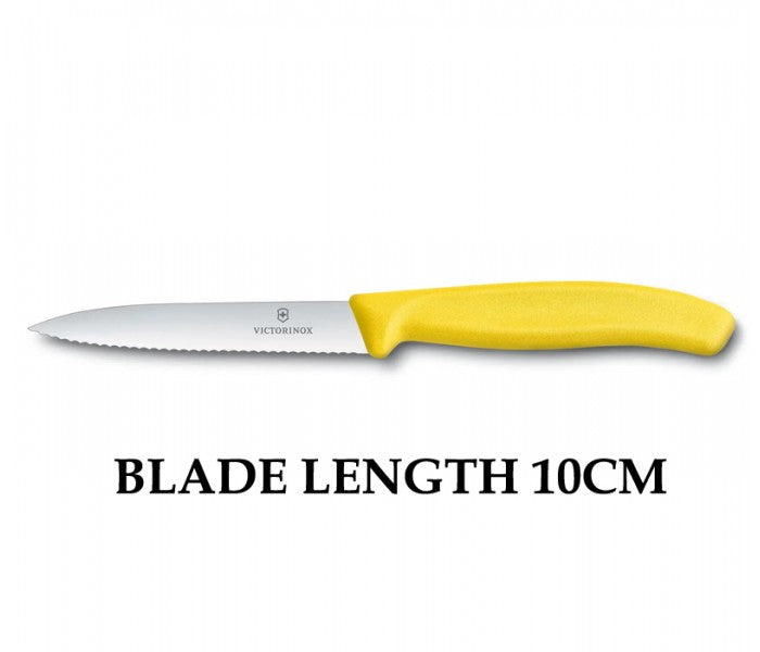 Victorinox Swiss Classic 10cm Wavy Edge Paring Knife Yellow 6.7736.L8