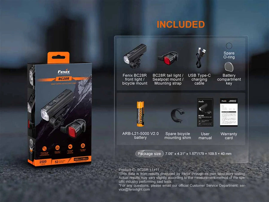 Fenix BC28R 2500L Rechargeable Bicycle Light Set