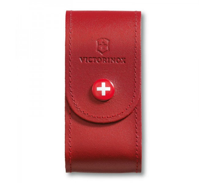 Victorinox Red Leather Belt Pouch with Push Button for 91mm 5-8 layers 4.0521.1