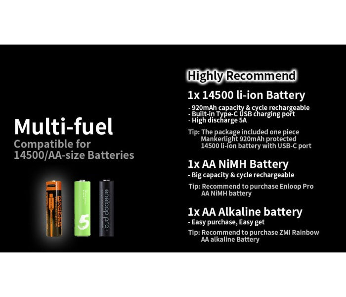 Manker E05 II CW ARMY GREEN Cool White LED 1300L Rechargeable EDC Flashlight