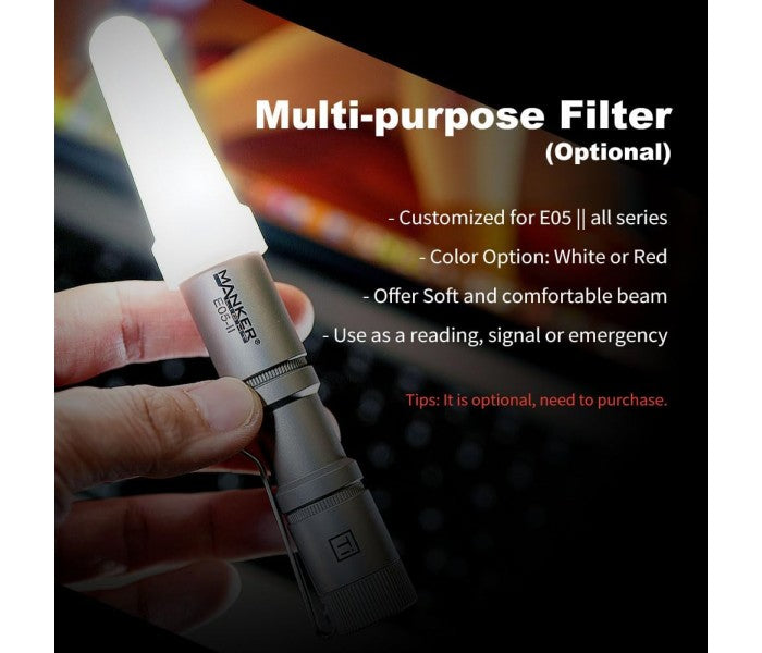 Manker E05 II Ti CW TITANIUM Cool White LED 1300L Rechargeable EDC Flashlight