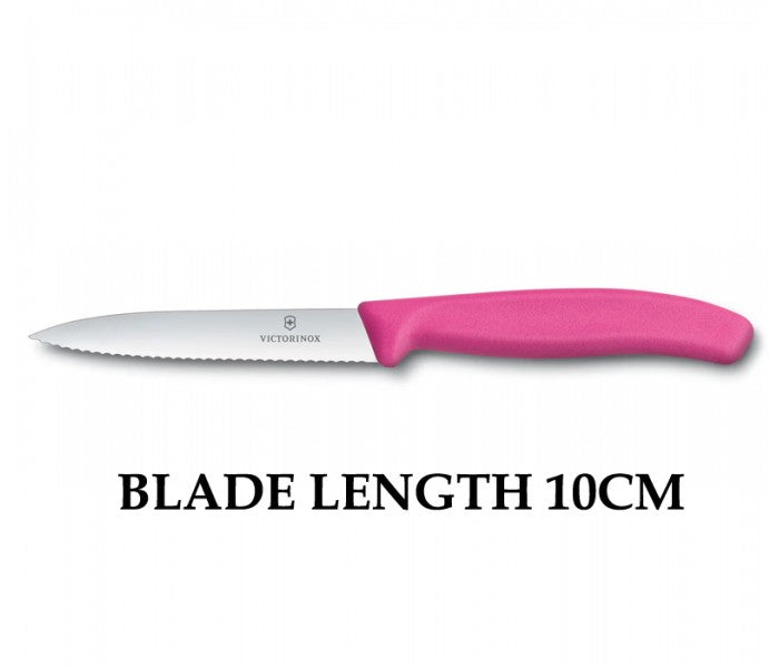 Victorinox Swiss Classic 10cm Wavy Edge Paring Knife Pink 6.7736.L5