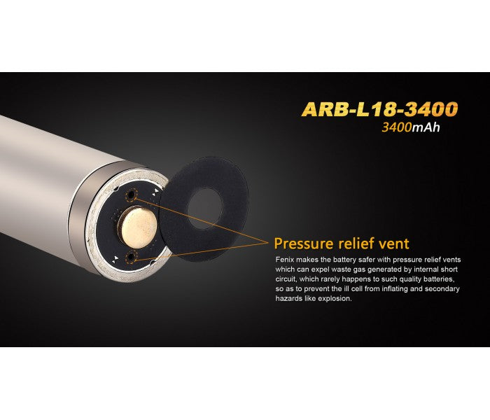 Fenix 18650 3.6V 3400mAh Li-ion Protected Rechargeable Battery (ARB-L18-3400)