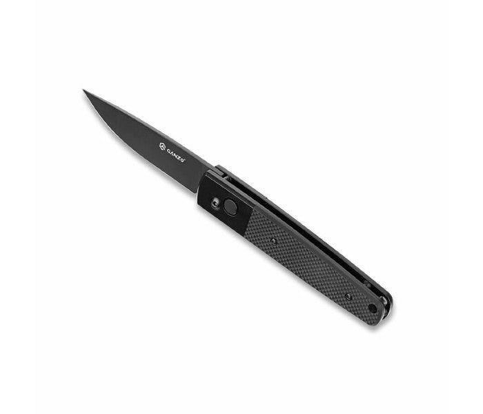 Ganzo G721B-BK Button Lock 440C G10 Folding Knife (Black)