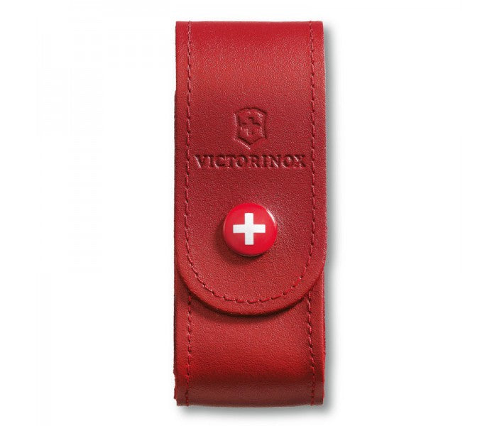 Victorinox Red Leather Belt Pouch with Push Button for 91mm 2-4 layers 4.0520.1