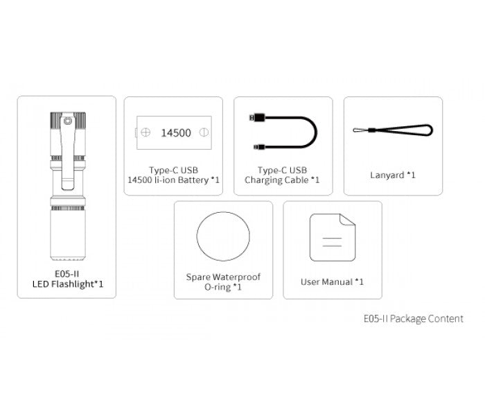 Manker E05 II Cu CW COPPER Cool White LED 1300L Rechargeable EDC Flashlight