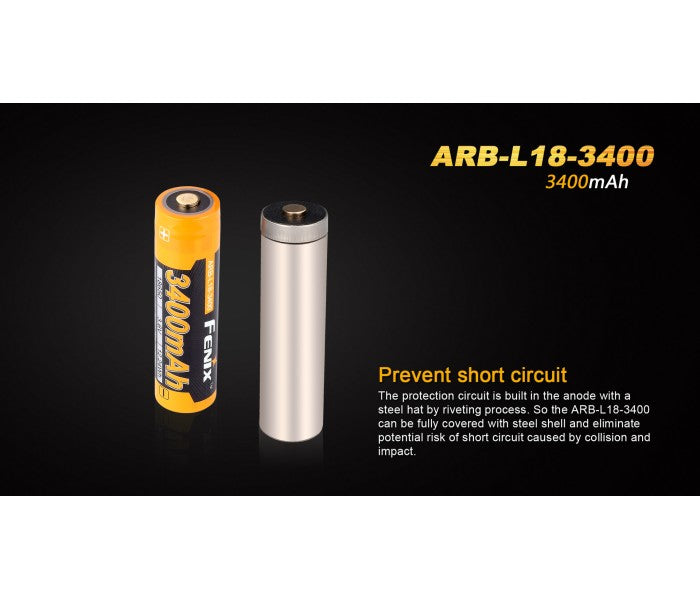 Fenix 18650 3.6V 3400mAh Li-ion Protected Rechargeable Battery (ARB-L18-3400)