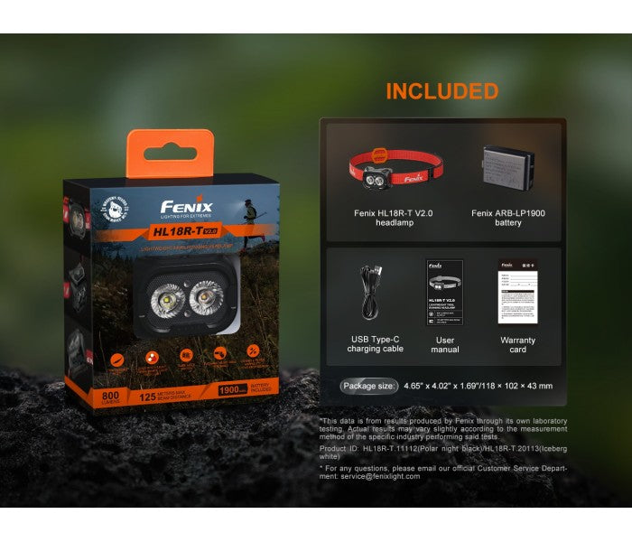 Fenix HL18R-T V2.0 800 Lumens LED Rechargeable Headlamp