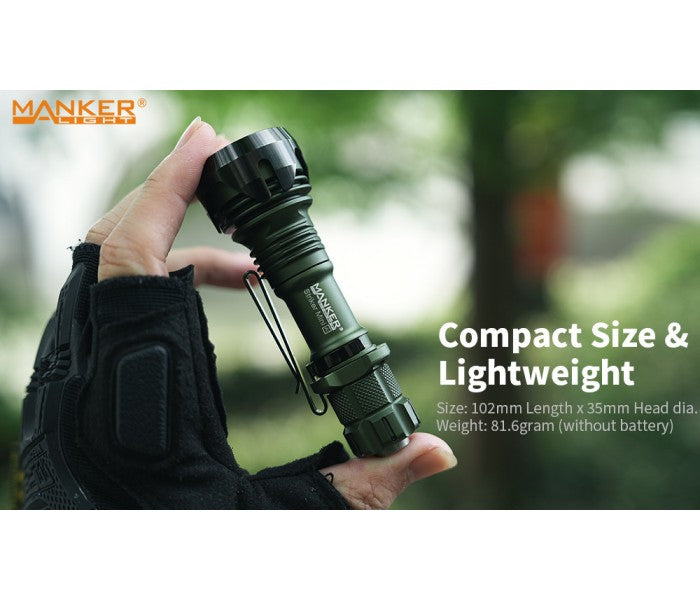 Manker Striker Mini ARMY GREEN Osram KW CSLNM1.TG Cool White LED 635L Rechargeable Pocket Tactical Flashlight