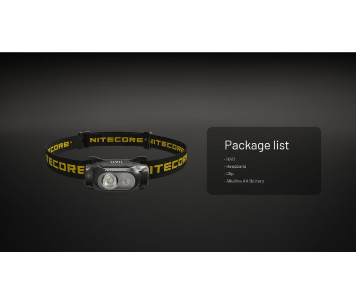 Nitecore HA11 UHE 240 Lumens Ultra Lightweight LED Headlamp + Alkaline AA Battery