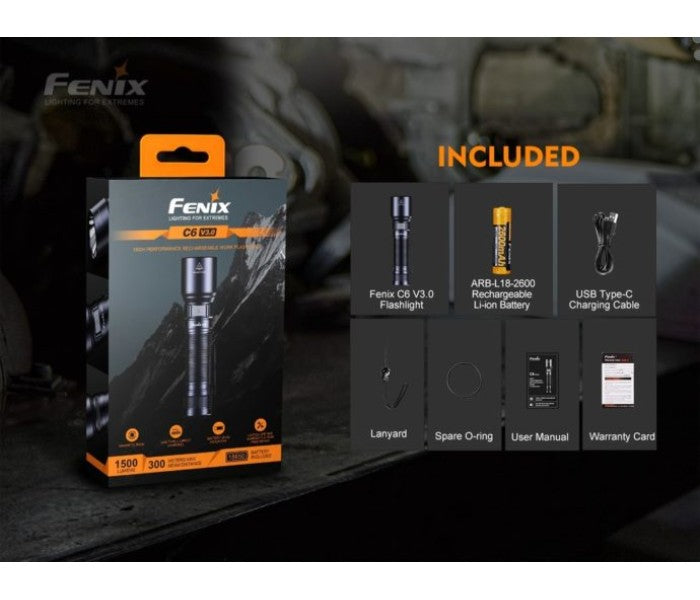 Fenix C6 V3.0 1500L Rechargeable Flashlight