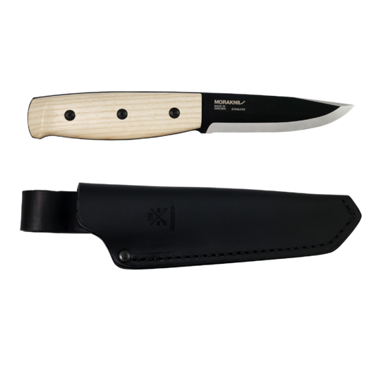 MoraKniv Wit BlackBlade (S) Ash Wood Bushcraft Knife 14084