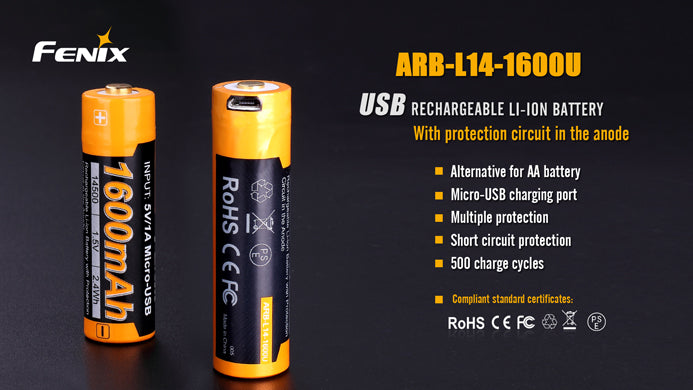 FENIX ARB-L14-1600U Rechargeable Li-on Battery