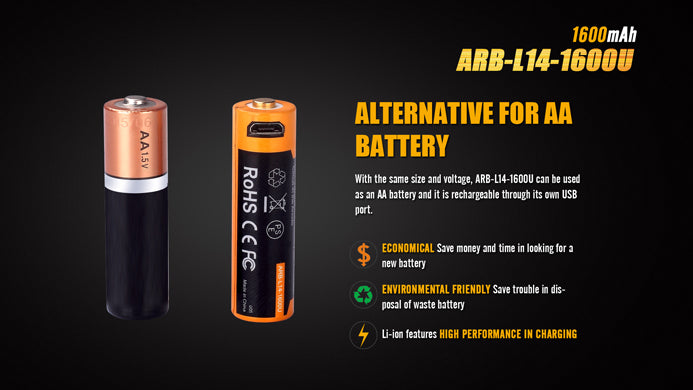 FENIX ARB-L14-1600U Rechargeable Li-on Battery
